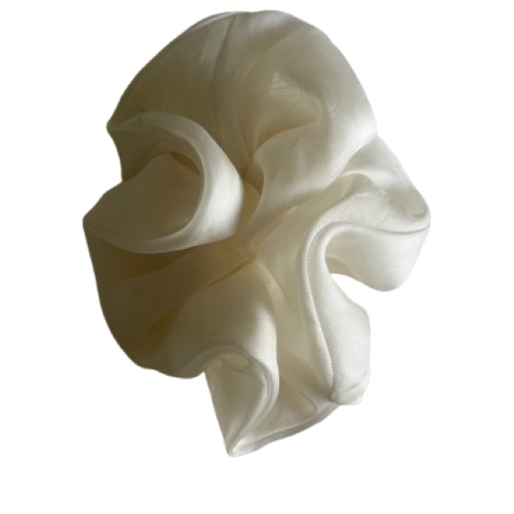Elegant Cream Organza Scrunchie